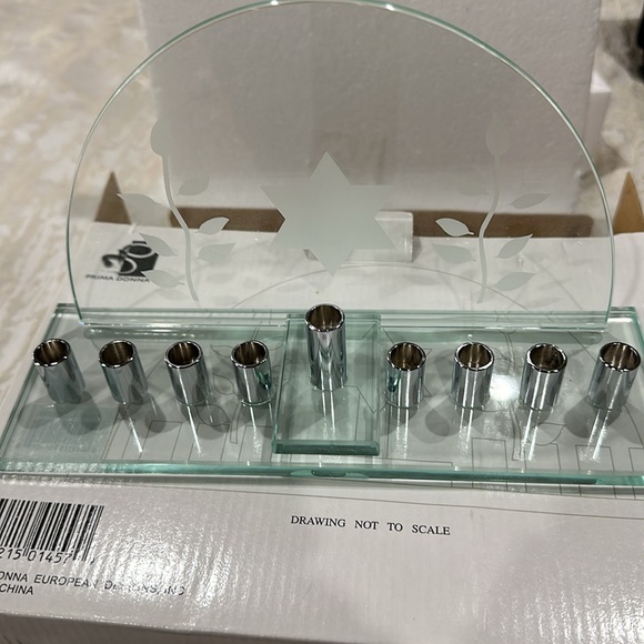 PRIMA DONNA GLASS MENORAH NWT - Picture 2 of 2